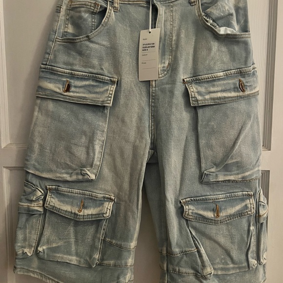 Daisy Pants - Boutique daisy  Light Blue Cargo Shorts